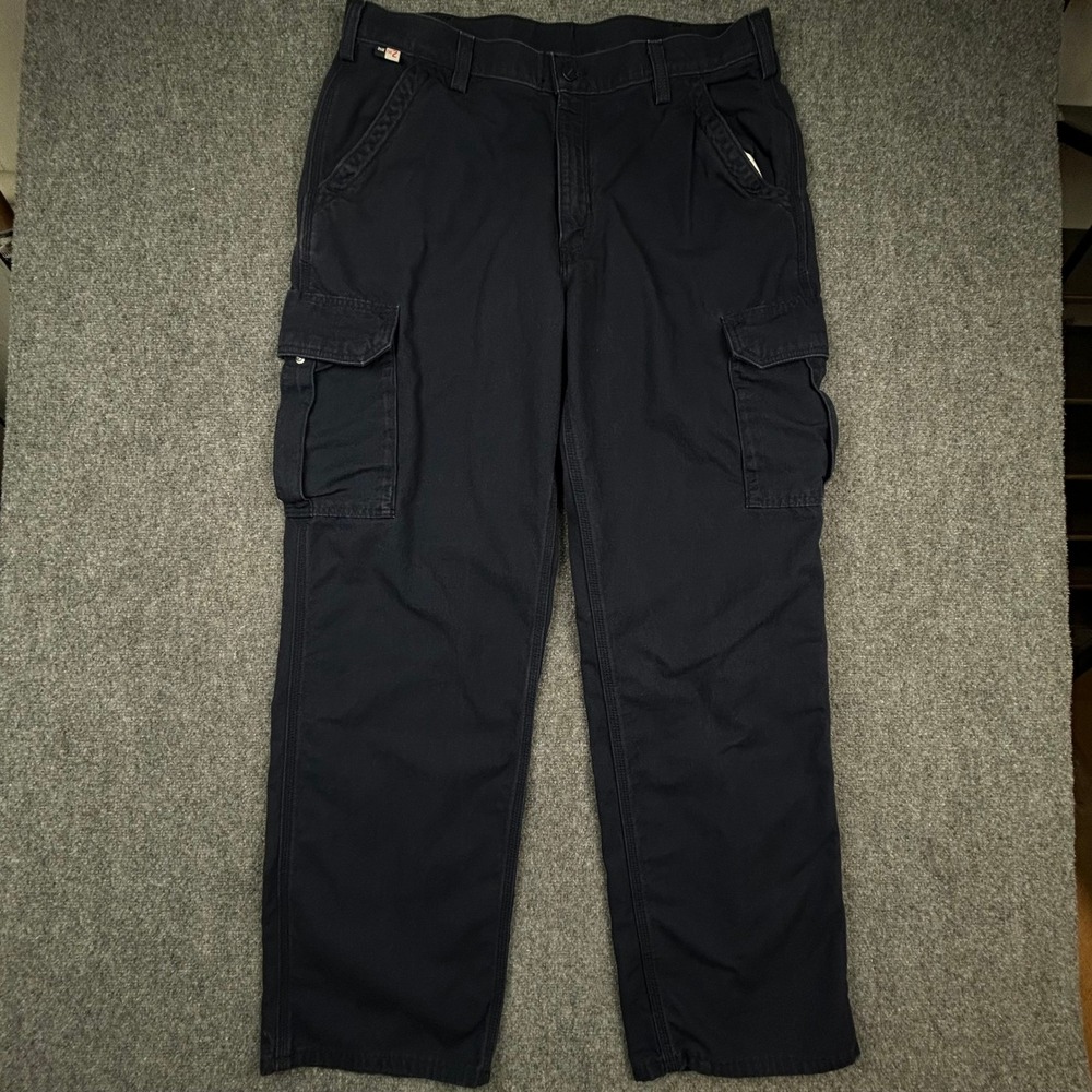 Carhartt FR Cargo Pants Mens 38x32 NavyFlame Resistant CAT 2 Work FRB240-DNY
